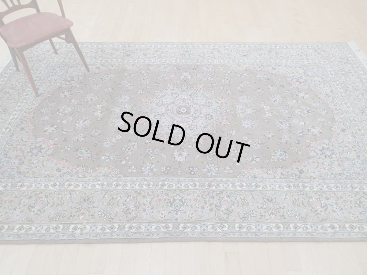 画像3: 新品 ペルシャ 絨毯 カシャーン リビング ダイニング サイズ 3.2m 6畳程度 3人掛け ソファ サイズ 318 x 197 cm 157 肉厚 ウール 天然 手織り トライバル ラグ 敷物 マット カーペット ブラウン グレー ピンク 茶 灰 (3)