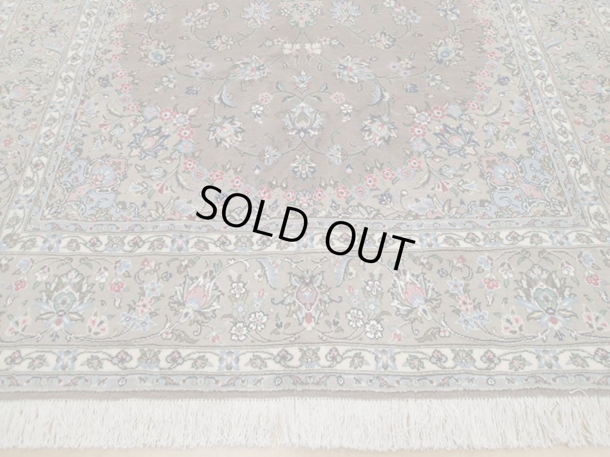 画像8: 新品 ペルシャ 絨毯 カシャーン リビング ダイニング サイズ 3.2m 6畳程度 3人掛け ソファ サイズ 318 x 197 cm 157 肉厚 ウール 天然 手織り トライバル ラグ 敷物 マット カーペット ブラウン グレー ピンク 茶 灰 (8)