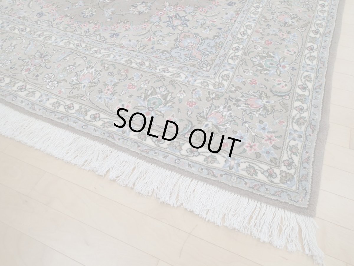 画像11: 新品 ペルシャ 絨毯 カシャーン リビング ダイニング サイズ 3.2m 6畳程度 3人掛け ソファ サイズ 318 x 197 cm 157 肉厚 ウール 天然 手織り トライバル ラグ 敷物 マット カーペット ブラウン グレー ピンク 茶 灰 (11)