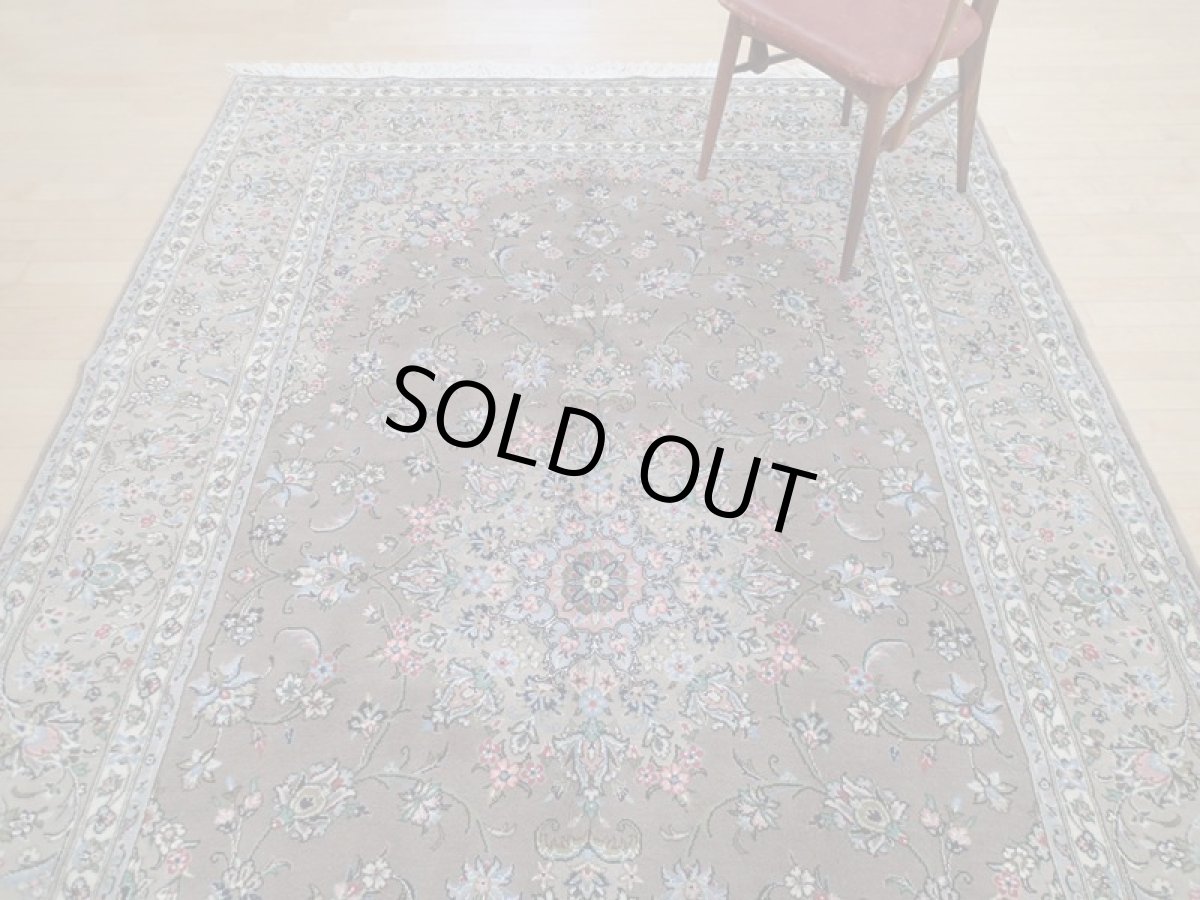 画像7: 新品 ペルシャ 絨毯 カシャーン リビング ダイニング サイズ 3.2m 6畳程度 3人掛け ソファ サイズ 318 x 197 cm 157 肉厚 ウール 天然 手織り トライバル ラグ 敷物 マット カーペット ブラウン グレー ピンク 茶 灰 (7)