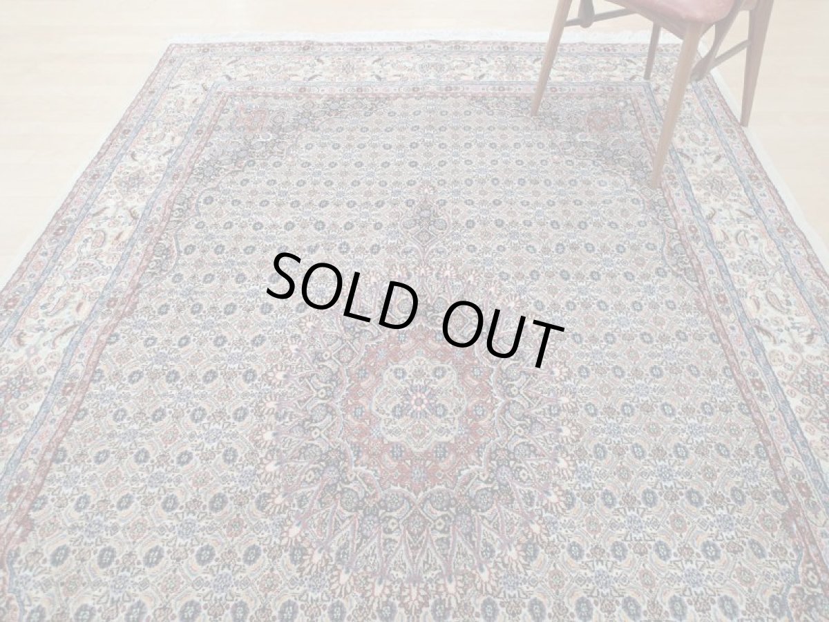 画像7: 新品 ペルシャ 絨毯 ビジャー(ムード) リビング ダイニング サイズ 3.2m 6畳 3人掛け ソファ サイズ 315 x 196 cm z126 ウール 天然 手織り トライバル ラグ 敷物 マット カーペット クリーム マヒ ヘラティ 柄 (7)