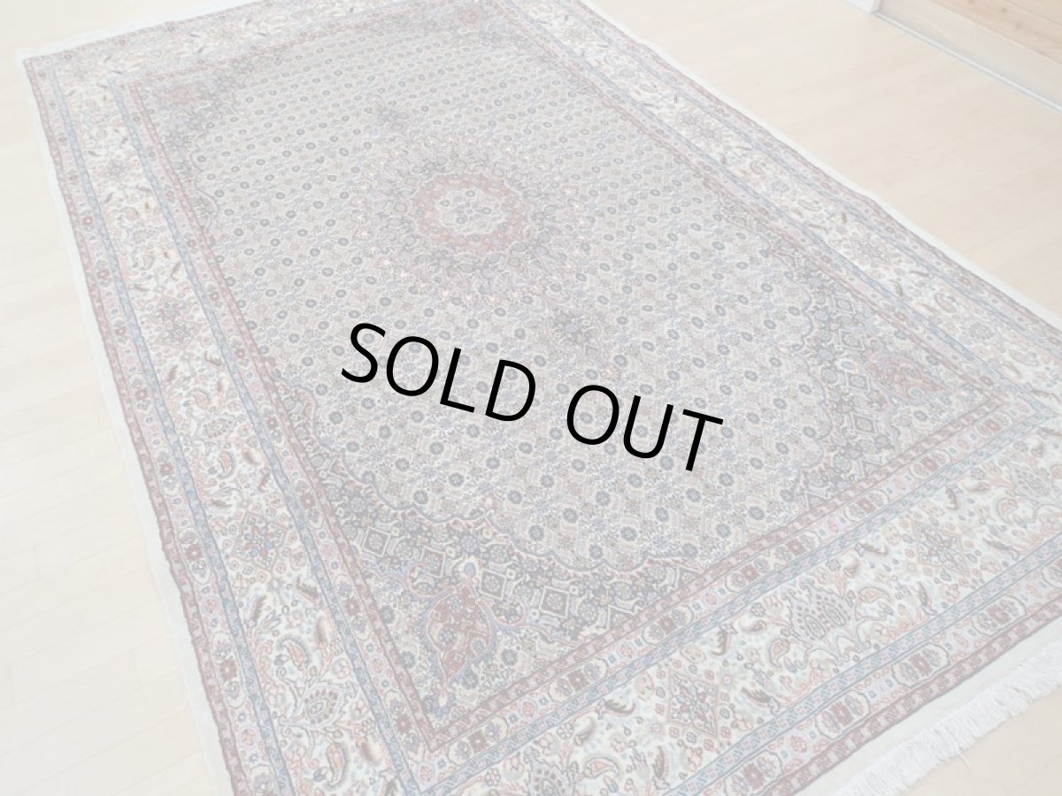 画像5: 新品 ペルシャ 絨毯 ビジャー(ムード) リビング ダイニング サイズ 3.2m 6畳 3人掛け ソファ サイズ 315 x 196 cm z126 ウール 天然 手織り トライバル ラグ 敷物 マット カーペット クリーム マヒ ヘラティ 柄 (5)