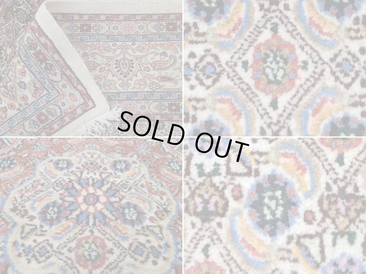 画像18: 新品 ペルシャ 絨毯 ビジャー(ムード) リビング ダイニング サイズ 3.2m 6畳 3人掛け ソファ サイズ 315 x 196 cm z126 ウール 天然 手織り トライバル ラグ 敷物 マット カーペット クリーム マヒ ヘラティ 柄 (18)