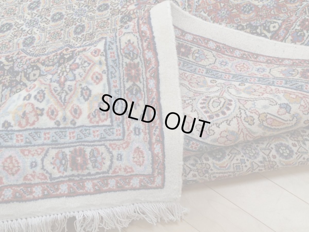 画像14: 新品 ペルシャ 絨毯 ビジャー(ムード) リビング ダイニング サイズ 3.2m 6畳 3人掛け ソファ サイズ 315 x 196 cm z126 ウール 天然 手織り トライバル ラグ 敷物 マット カーペット クリーム マヒ ヘラティ 柄 (14)