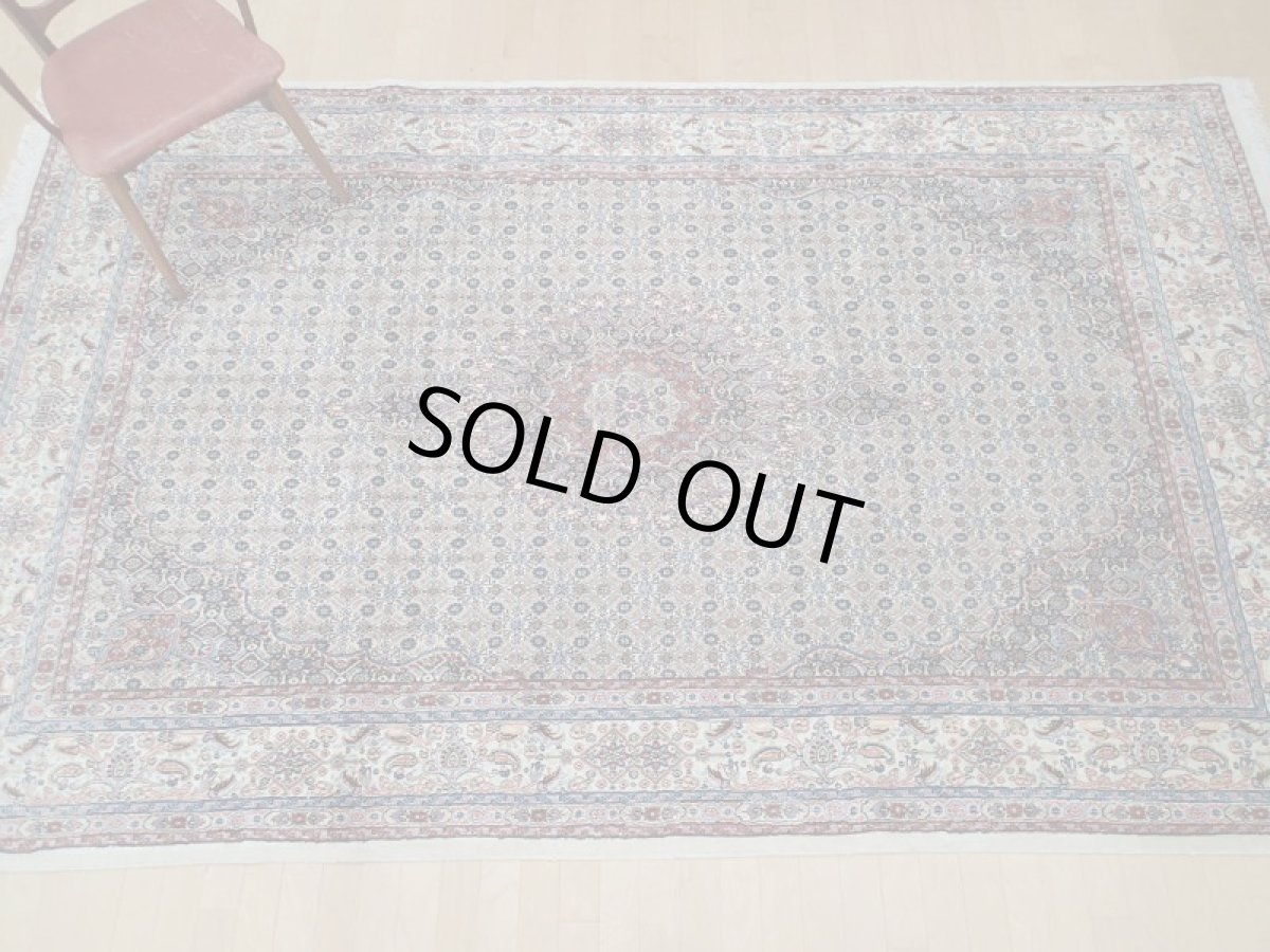 画像4: 新品 ペルシャ 絨毯 ビジャー(ムード) リビング ダイニング サイズ 3.2m 6畳 3人掛け ソファ サイズ 315 x 196 cm z126 ウール 天然 手織り トライバル ラグ 敷物 マット カーペット クリーム マヒ ヘラティ 柄 (4)