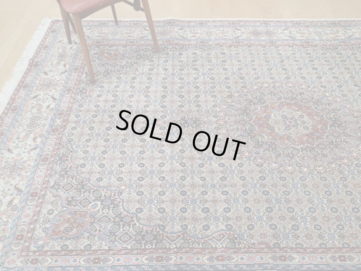 画像2: 新品 ペルシャ 絨毯 ビジャー(ムード) リビング ダイニング サイズ 3.2m 6畳 3人掛け ソファ サイズ 315 x 196 cm z126 ウール 天然 手織り トライバル ラグ 敷物 マット カーペット クリーム マヒ ヘラティ 柄 (2)