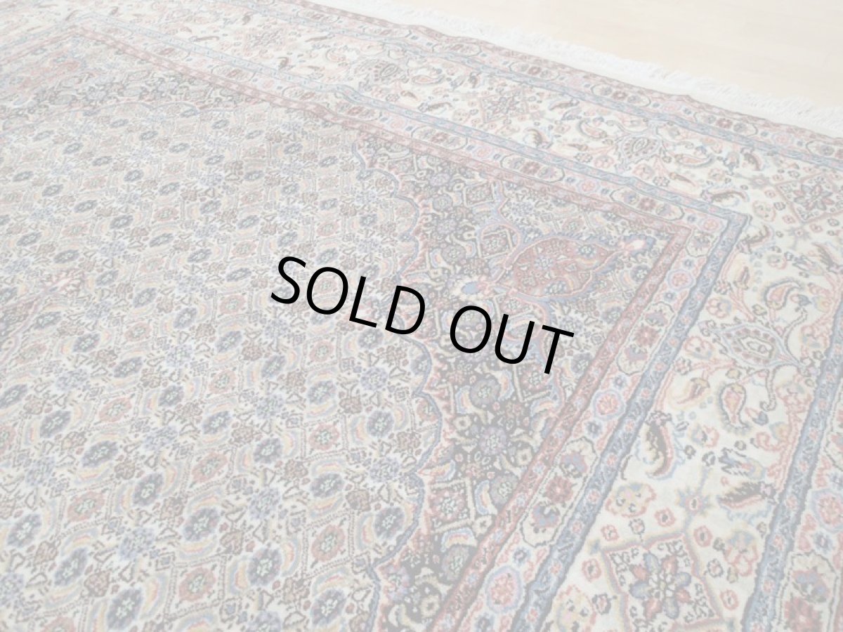 画像9: 新品 ペルシャ 絨毯 ビジャー(ムード) リビング ダイニング サイズ 3.2m 6畳 3人掛け ソファ サイズ 315 x 196 cm z126 ウール 天然 手織り トライバル ラグ 敷物 マット カーペット クリーム マヒ ヘラティ 柄 (9)