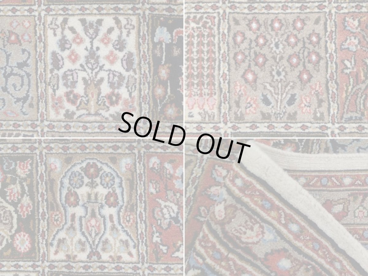 画像18: 新品 ペルシャ 絨毯 ビジャー(ムード) リビング ダイニング サイズ 3.1m 6畳 3人掛け ソファ サイズ 310 x 192 cm z123 ウール 天然 手織り トライバル ラグ 敷物 マット カーペット クリーム 茶 へシティ パネル ブロック 柄 (18)