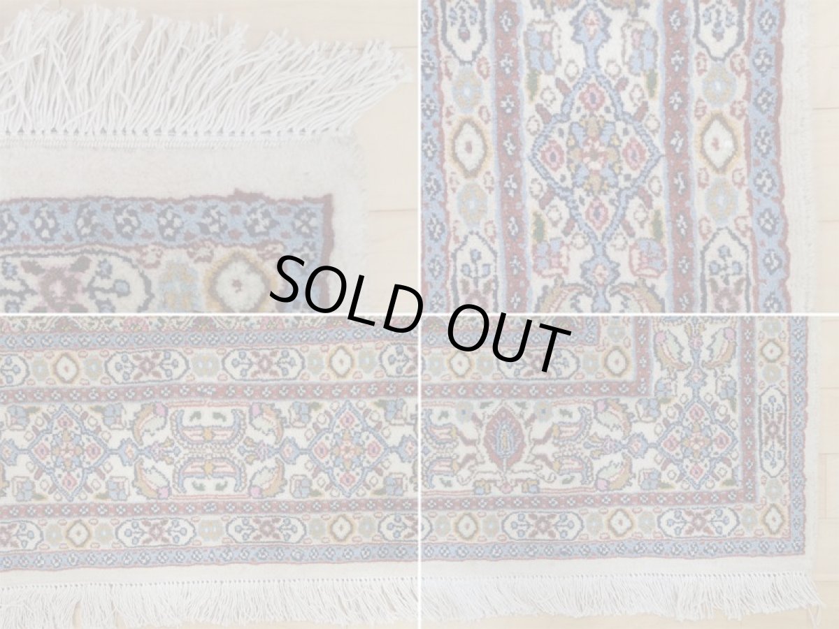 画像19: 新品 ペルシャ 絨毯 ビジャー(ムード) リビング センター サイズ 2m 3帖 2人掛け ソファ サイズ 197 x 144 cm z105 ウール シルク 天然 手織り トライバル ラグ 敷物 マット カーペット クリーム メダリオン マヒ 柄 ベッドサイドにもおすすめのサイズ (19)