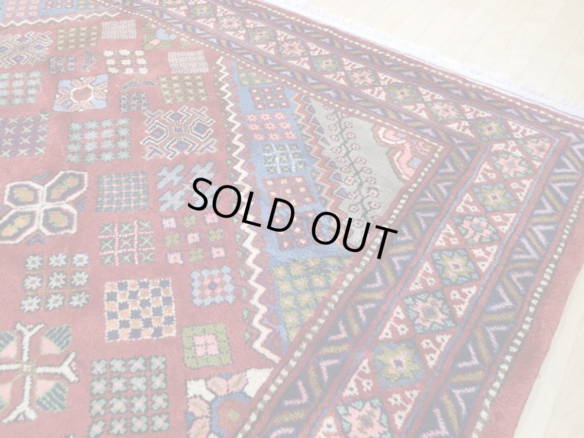 画像8: 新品 ペルシャ 絨毯 アラク リビング ダイニング サイズ 3.2m 6畳 3人掛け ソファ サイズ 316 x 234 cm 171 ウール 天然 手織り トライバル ラグ 敷物 マット カーペット ジョーシャガン柄 花菱模様 ギャッベの様なふかふか絨毯 (8)