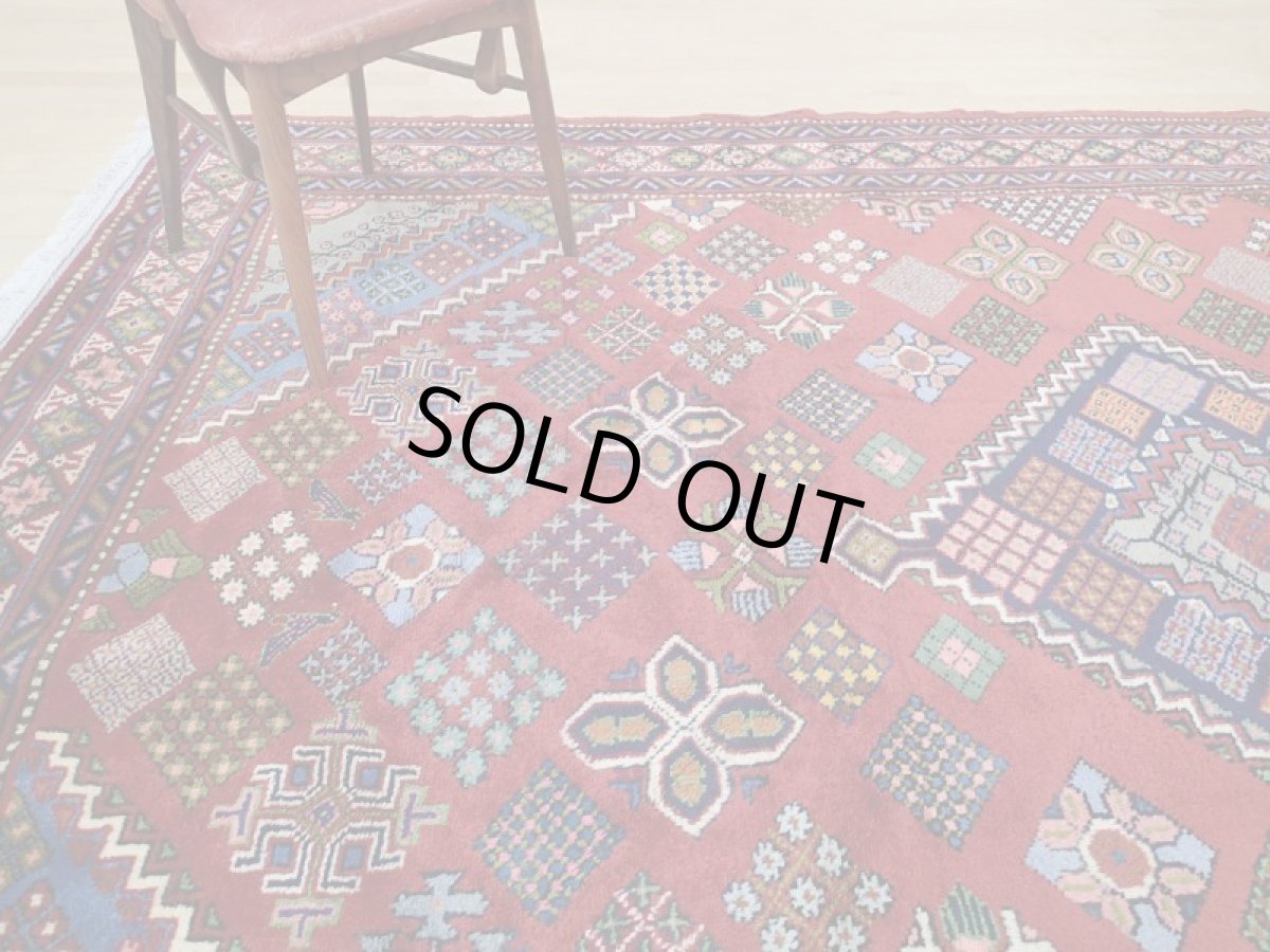 画像2: 新品 ペルシャ 絨毯 アラク リビング ダイニング サイズ 3.2m 6畳 3人掛け ソファ サイズ 316 x 234 cm 171 ウール 天然 手織り トライバル ラグ 敷物 マット カーペット ジョーシャガン柄 花菱模様 ギャッベの様なふかふか絨毯 (2)