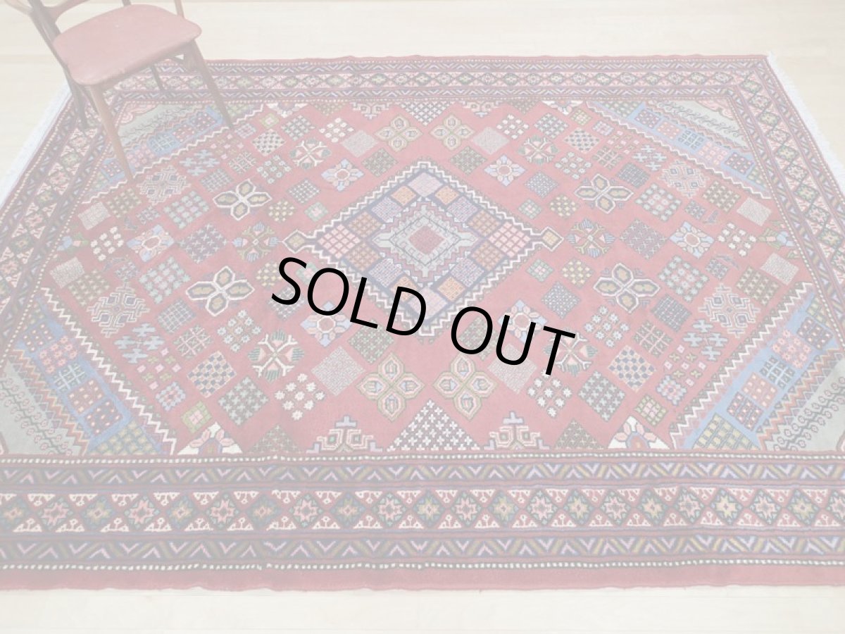 画像4: 新品 ペルシャ 絨毯 アラク リビング ダイニング サイズ 3.2m 6畳 3人掛け ソファ サイズ 316 x 234 cm 171 ウール 天然 手織り トライバル ラグ 敷物 マット カーペット ジョーシャガン柄 花菱模様 ギャッベの様なふかふか絨毯 (4)