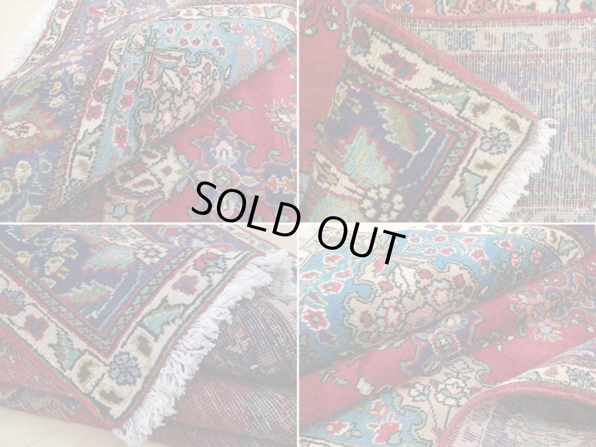 画像19: 良品 オールド ペルシャ 絨毯 タブリーズ リビング ダイニング 大判 3m 6畳 3人掛けソファ サイズ  300 x 208 cm z137 手織り トライバル ラグ 天然 ウール 敷物 マット カーペット 赤 メダリオン ヴィンテージ ビンテージ (19)