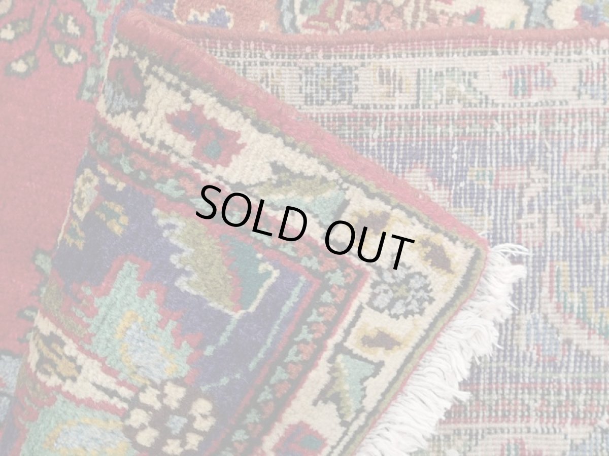 画像14: 良品 オールド ペルシャ 絨毯 タブリーズ リビング ダイニング 大判 3m 6畳 3人掛けソファ サイズ  300 x 208 cm z137 手織り トライバル ラグ 天然 ウール 敷物 マット カーペット 赤 メダリオン ヴィンテージ ビンテージ (14)