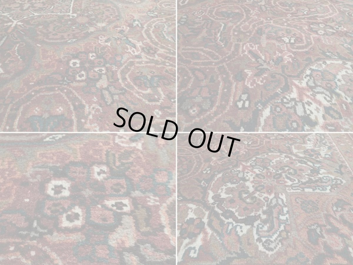 画像17: 良品 オールド ペルシャ 絨毯 ゲラバン リビング ダイニング 大判 3m 6畳 3人掛けソファ サイズ  295 x 207 cm z217 肉厚 ウール 天然 手織り トライバル ラグ 敷物 マット カーペット 茶 グレー メダリオン ヴィンテージ ビンテージ (17)