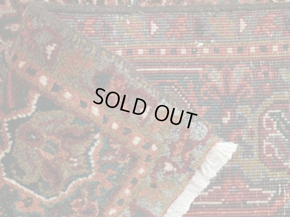 画像14: 良品 オールド ペルシャ 絨毯 ゲラバン リビング ダイニング 大判 3m 6畳 3人掛けソファ サイズ  295 x 207 cm z217 肉厚 ウール 天然 手織り トライバル ラグ 敷物 マット カーペット 茶 グレー メダリオン ヴィンテージ ビンテージ (14)