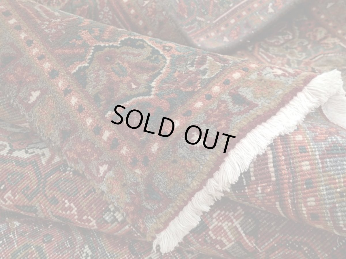 画像13: 良品 オールド ペルシャ 絨毯 ゲラバン リビング ダイニング 大判 3m 6畳 3人掛けソファ サイズ  295 x 207 cm z217 肉厚 ウール 天然 手織り トライバル ラグ 敷物 マット カーペット 茶 グレー メダリオン ヴィンテージ ビンテージ (13)