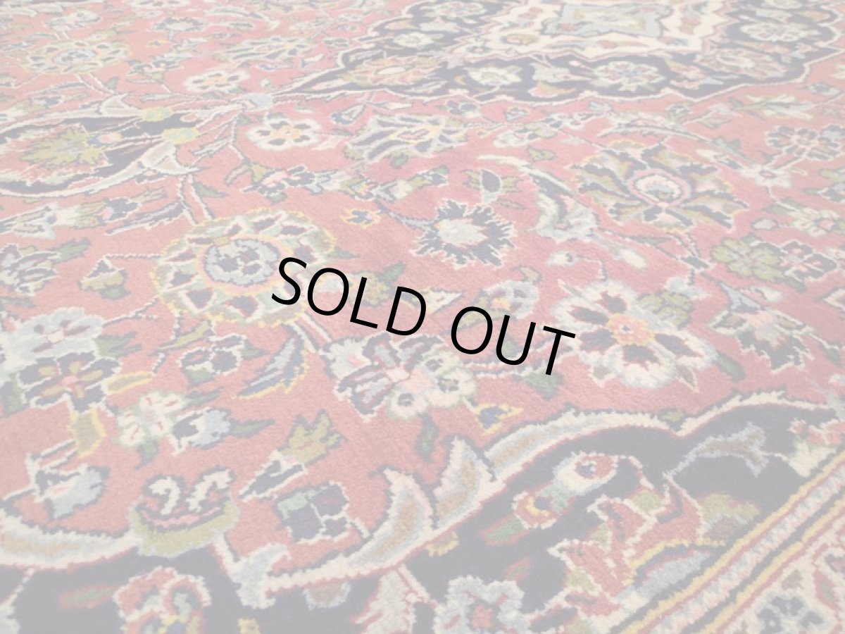 画像12: 美品 ペルシャ 絨毯 カシャーン リビング ダイニング 大判 3.2m 6畳 3人掛けソファ サイズ  318 x 195 cm z133 手織り トライバル ラグ 天然 ウール 敷物 マット カーペット 赤 オレンジ メダリオン ヴィンテージ ビンテージ (12)