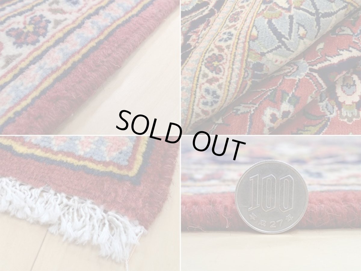 画像20: 美品 ペルシャ 絨毯 カシャーン リビング ダイニング 大判 3.2m 6畳 3人掛けソファ サイズ  318 x 195 cm z133 手織り トライバル ラグ 天然 ウール 敷物 マット カーペット 赤 オレンジ メダリオン ヴィンテージ ビンテージ (20)