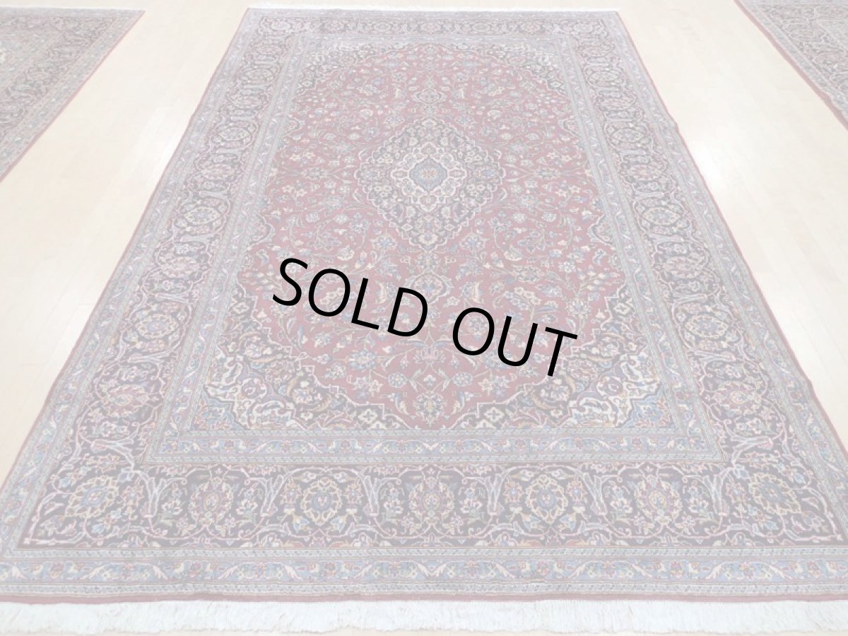 画像5: 美品 ペルシャ 絨毯 カシャーン リビング ダイニング 大判 3.7m 3人掛けソファ サイズ  362 x 233 cm z145 肉厚 ウール 手織り トライバル ラグ 天然 敷物 マット カーペット 赤 メダリオン ヴィンテージ ビンテージ (5)