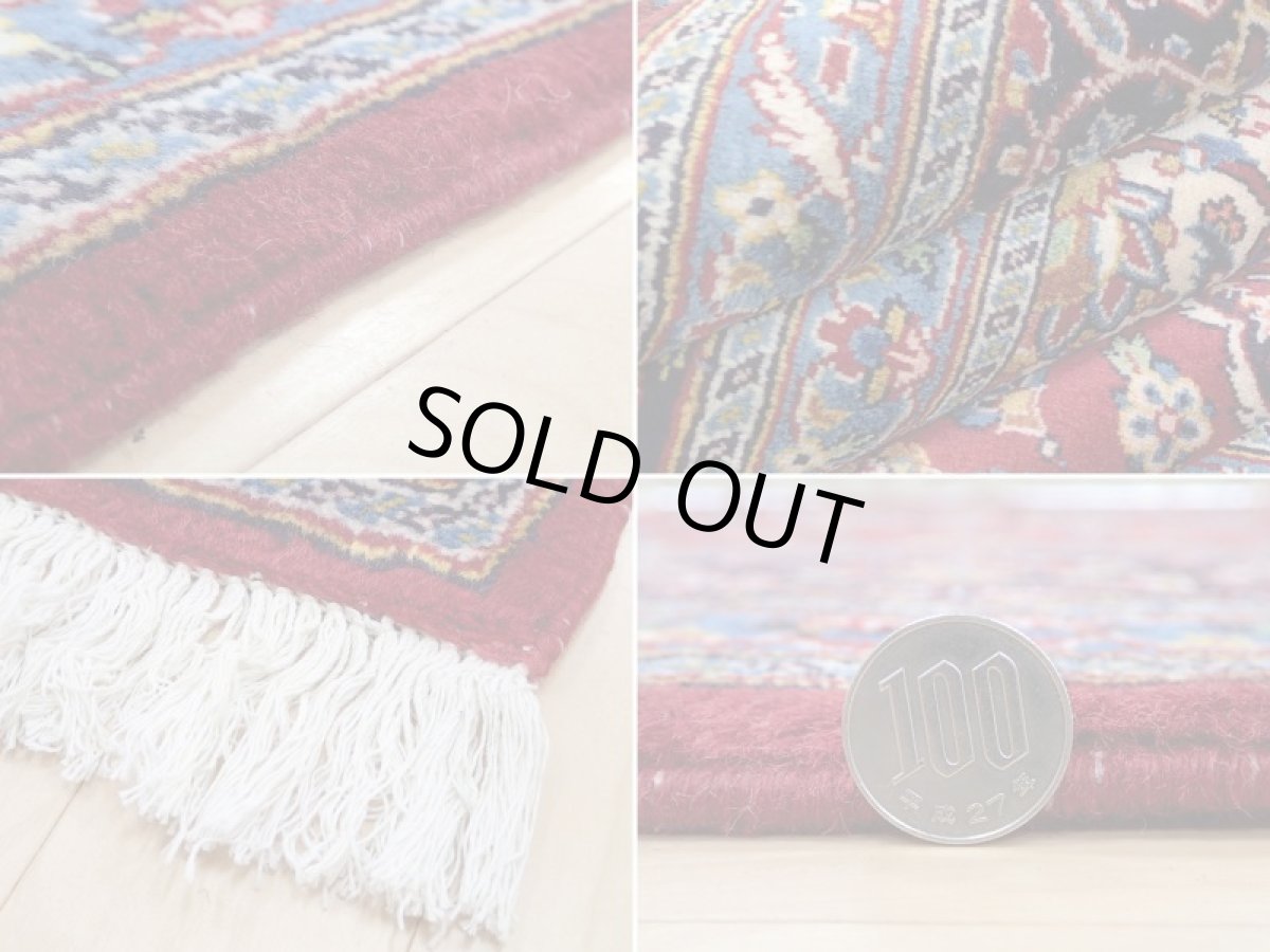 画像20: 美品 ペルシャ 絨毯 カシャーン リビング ダイニング 大判 3.7m 3人掛けソファ サイズ  362 x 233 cm z145 肉厚 ウール 手織り トライバル ラグ 天然 敷物 マット カーペット 赤 メダリオン ヴィンテージ ビンテージ (20)