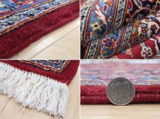 画像20: 美品 ペルシャ 絨毯 カシャーン リビング ダイニング 大判 3.7m 3人掛けソファ サイズ  362 x 233 cm z145 肉厚 ウール 手織り トライバル ラグ 天然 敷物 マット カーペット 赤 メダリオン ヴィンテージ ビンテージ (20)