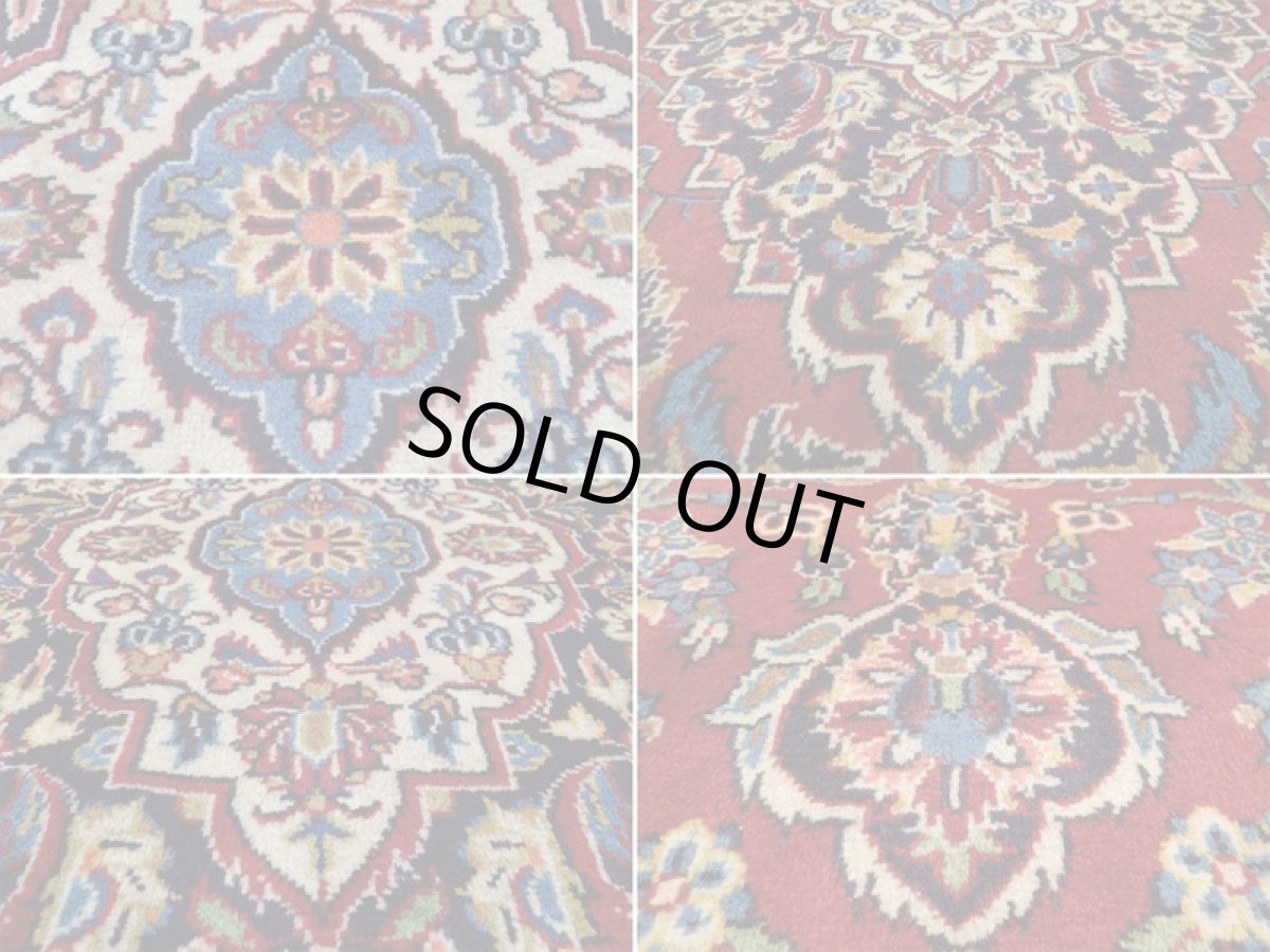 画像18: 美品 ペルシャ 絨毯 カシャーン リビング ダイニング 大判 3.7m 3人掛けソファ サイズ  362 x 233 cm z145 肉厚 ウール 手織り トライバル ラグ 天然 敷物 マット カーペット 赤 メダリオン ヴィンテージ ビンテージ (18)