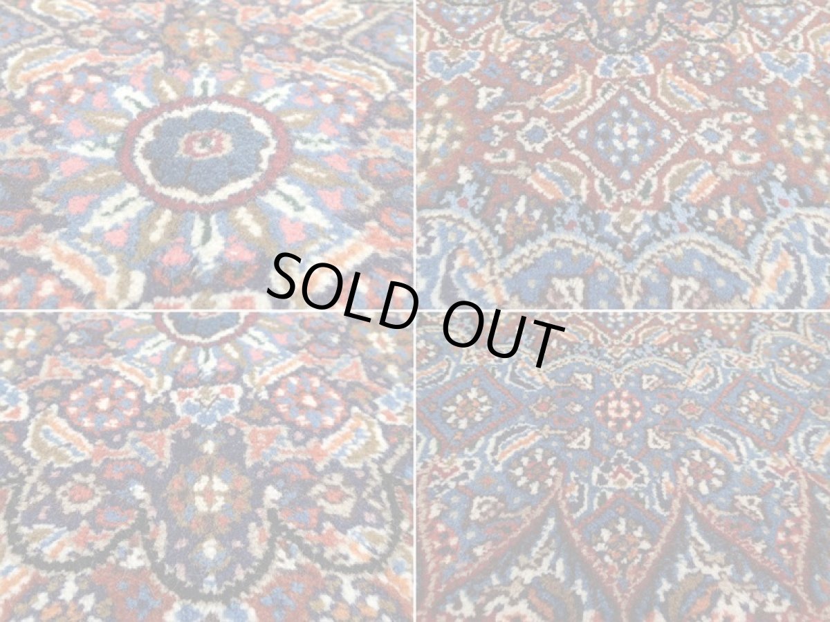 画像18: 新品 ペルシャ 絨毯 ムード リビング ダイニング サイズ 3m 6畳 3人掛け ソファ サイズ 295 x 200 cm 152 ウール 天然 手織り トライバル ラグ 敷物 マット カーペット 紺 クリーム マヒ ヘラティ 柄 (18)