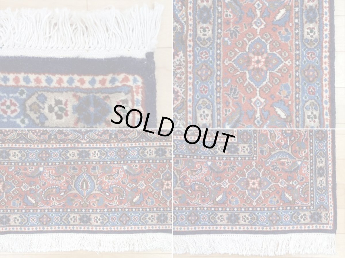 画像19: 新品 ペルシャ 絨毯 ムード リビング ダイニング サイズ 3m 6畳 3人掛け ソファ サイズ 295 x 200 cm 152 ウール 天然 手織り トライバル ラグ 敷物 マット カーペット 紺 クリーム マヒ ヘラティ 柄 (19)