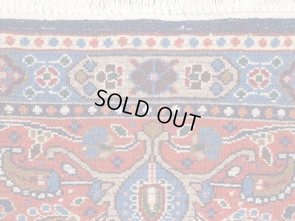 画像14: 新品 ペルシャ 絨毯 ムード リビング ダイニング サイズ 3m 6畳 3人掛け ソファ サイズ 295 x 200 cm 152 ウール 天然 手織り トライバル ラグ 敷物 マット カーペット 紺 クリーム マヒ ヘラティ 柄 (14)