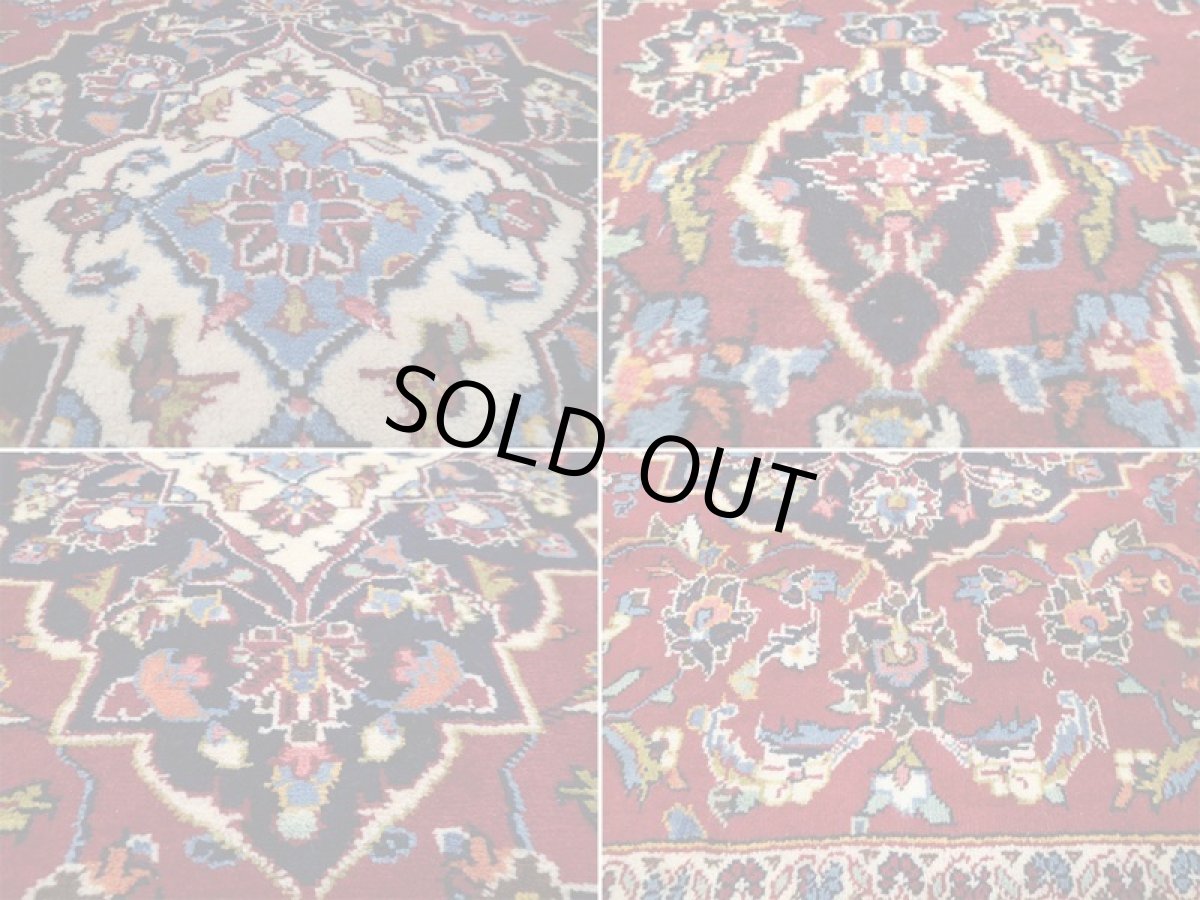 画像17: 良品 ペルシャ 絨毯 カシャーン 2.6m リビング ダイニング サイズ  260 x 155 cm z157 肉厚 ウール 手織り トライバル ラグ 天然 敷物 マット カーペット 赤 メダリオン ヴィンテージ ビンテージ (17)