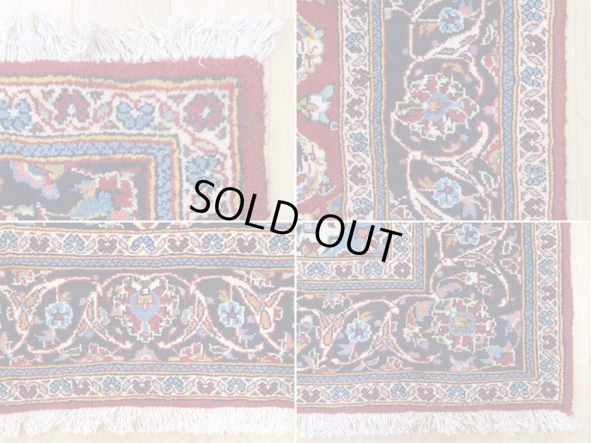 画像19: 良品 ペルシャ 絨毯 カシャーン 2.6m リビング ダイニング サイズ  260 x 155 cm z157 肉厚 ウール 手織り トライバル ラグ 天然 敷物 マット カーペット 赤 メダリオン ヴィンテージ ビンテージ (19)