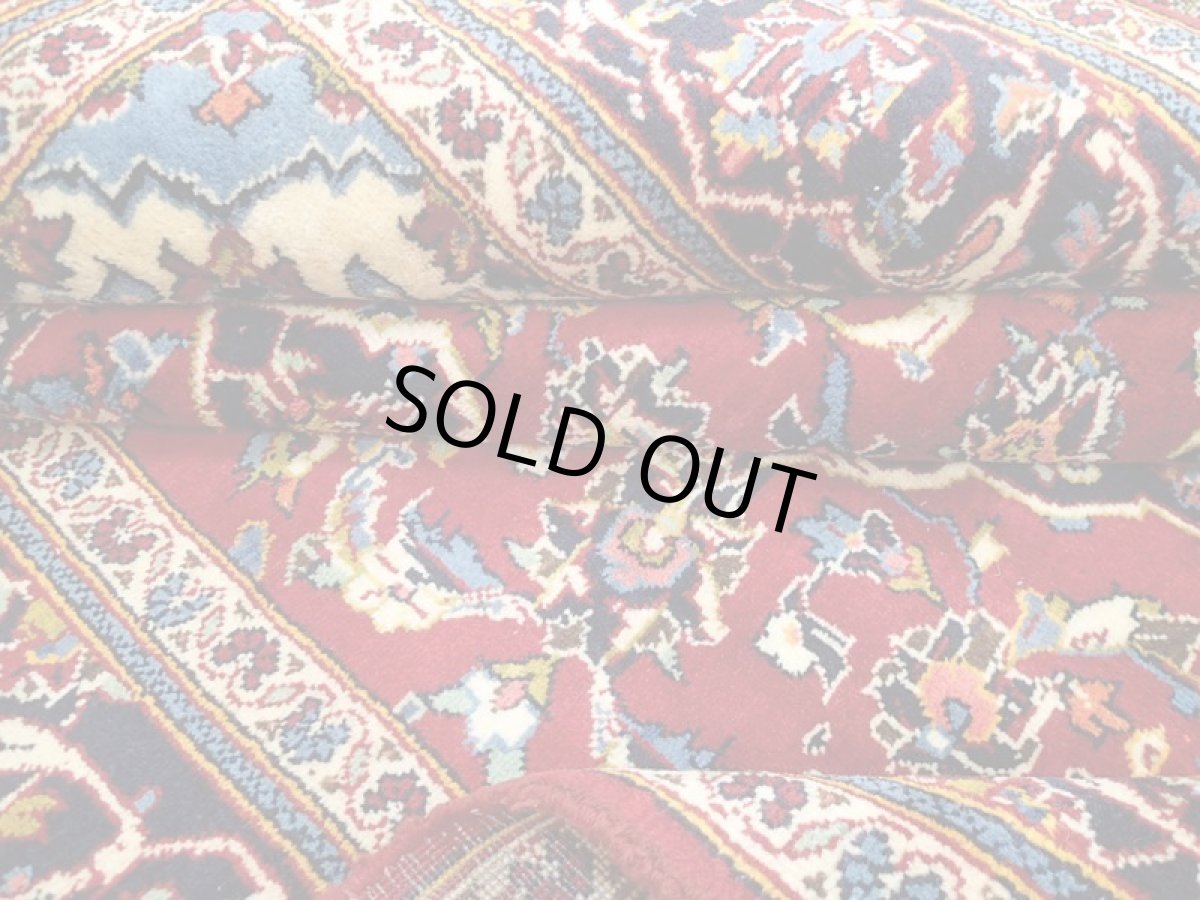 画像14: 良品 ペルシャ 絨毯 カシャーン 2.6m リビング ダイニング サイズ  260 x 155 cm z157 肉厚 ウール 手織り トライバル ラグ 天然 敷物 マット カーペット 赤 メダリオン ヴィンテージ ビンテージ (14)