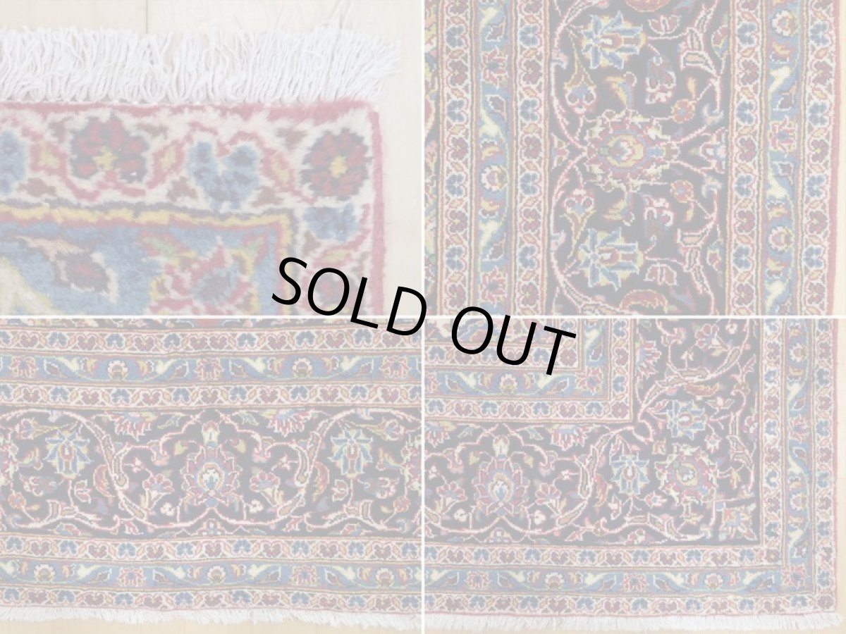 画像19: 美品 ペルシャ 絨毯 カシャーン リビング ダイニング 大判 3.8m 10畳 3人掛けソファ サイズ  375 x 265 cm z113 肉厚 ウール 手織り トライバル ラグ 天然 敷物 マット カーペット 赤 メダリオン ヴィンテージ ビンテージ (19)