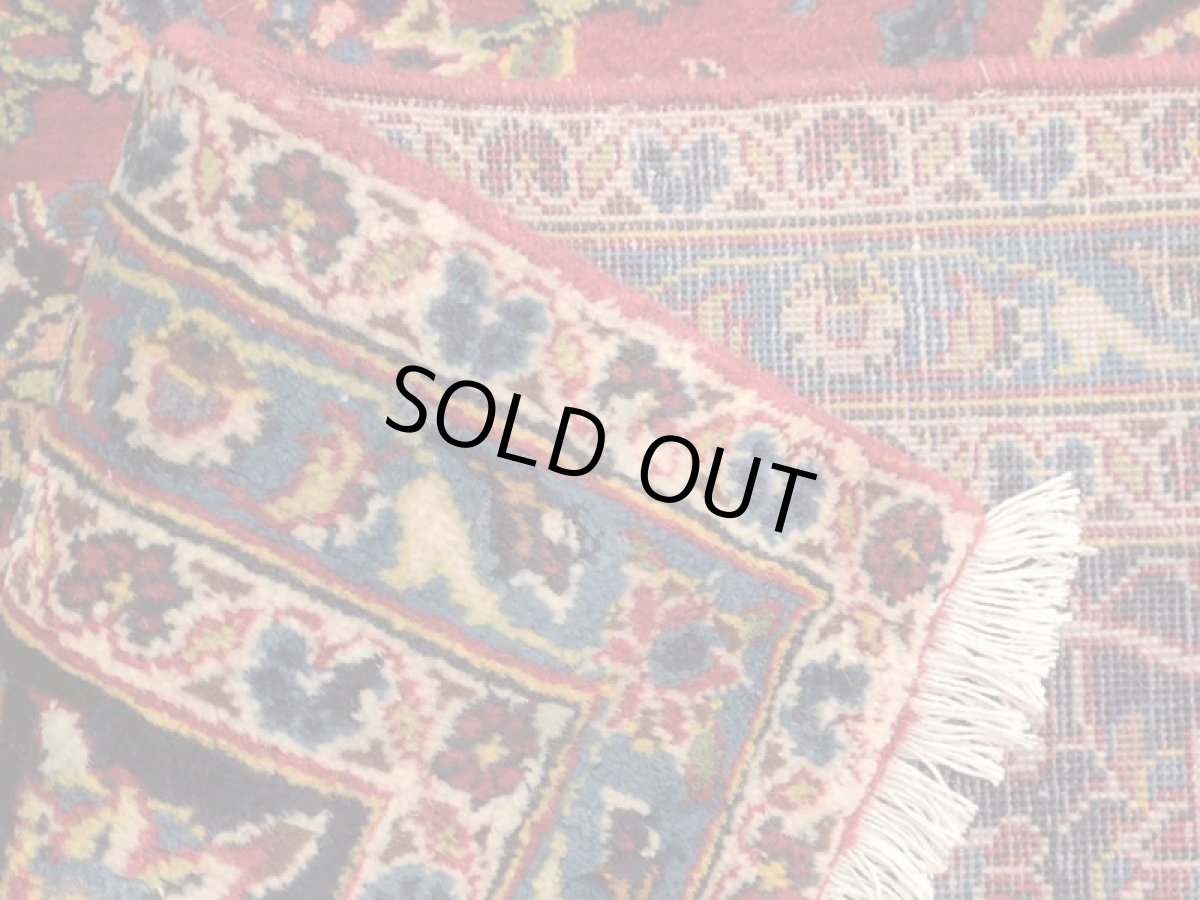 画像15: 美品 ペルシャ 絨毯 カシャーン リビング ダイニング 大判 3.8m 10畳 3人掛けソファ サイズ  375 x 265 cm z113 肉厚 ウール 手織り トライバル ラグ 天然 敷物 マット カーペット 赤 メダリオン ヴィンテージ ビンテージ (15)