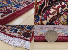 画像20: 美品 ペルシャ 絨毯 カシャーン リビング ダイニング 大判 3.8m 10畳 3人掛けソファ サイズ  375 x 265 cm z113 肉厚 ウール 手織り トライバル ラグ 天然 敷物 マット カーペット 赤 メダリオン ヴィンテージ ビンテージ (20)