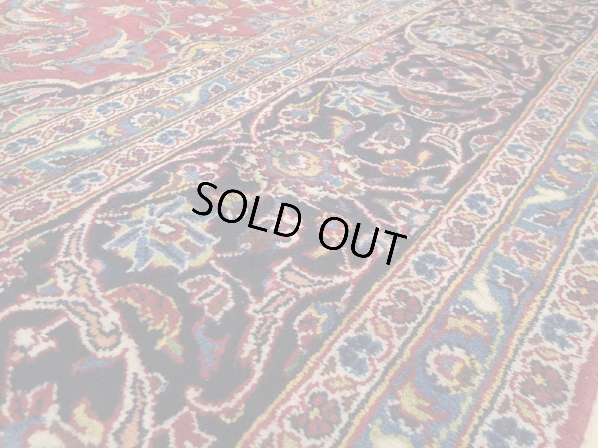 画像13: 美品 ペルシャ 絨毯 カシャーン リビング ダイニング 大判 3.8m 10畳 3人掛けソファ サイズ  375 x 265 cm z113 肉厚 ウール 手織り トライバル ラグ 天然 敷物 マット カーペット 赤 メダリオン ヴィンテージ ビンテージ (13)