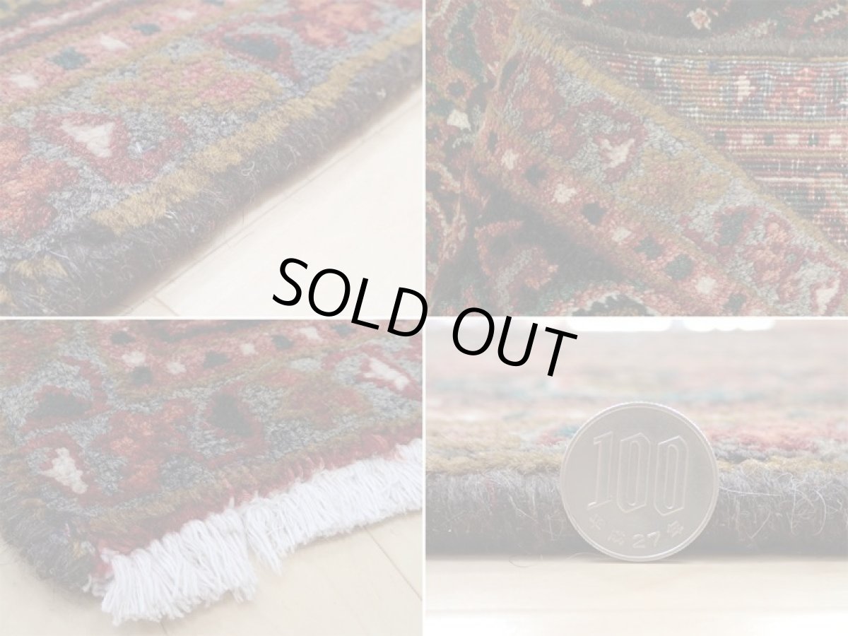 画像20: 良品 オールド ペルシャ 絨毯 ゲラバン リビング ダイニング 大判 3m 6畳 3人掛けソファ サイズ  300 x 210 cm z220 肉厚 ウール 天然 手織り トライバル ラグ 敷物 マット カーペット 茶 グレー メダリオン ヴィンテージ ビンテージ (20)