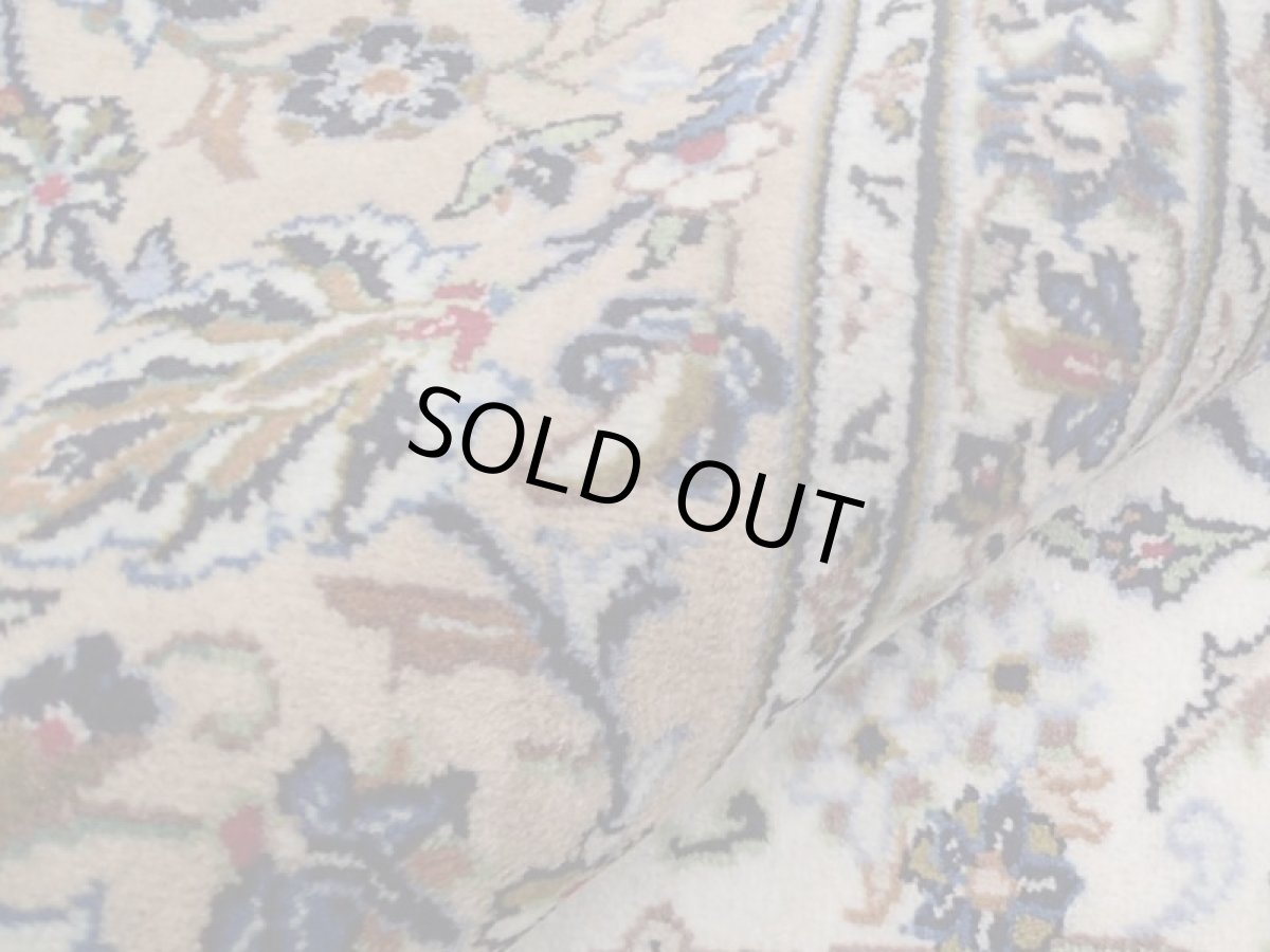 画像15: 良品 ペルシャ 絨毯 カシャーン リビング ダイニング 大判 4m 10畳 3人掛けソファ サイズ  407 x 304 cm z140 肉厚 ウール 手織り トライバル ラグ 天然 敷物 マット カーペット 生成り メダリオン ヴィンテージ ビンテージ (15)