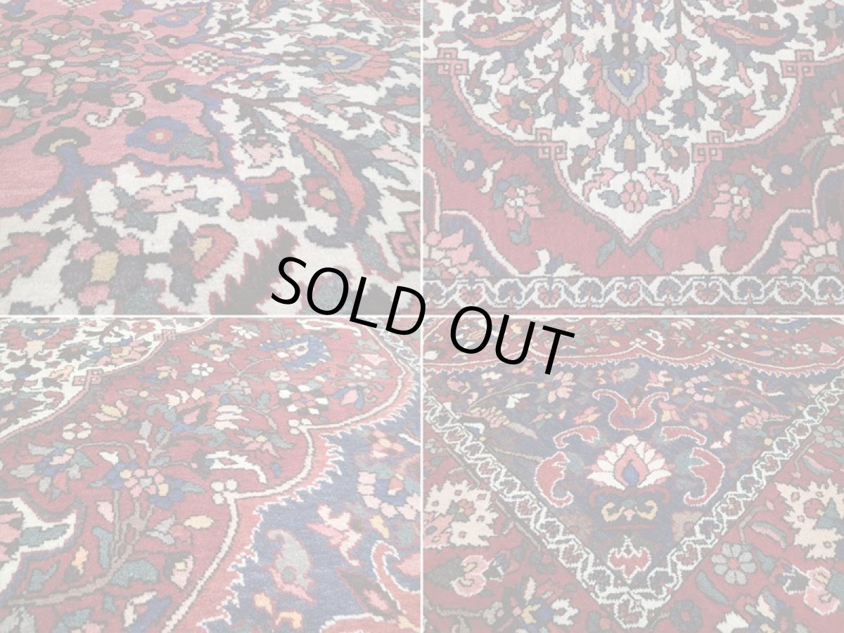 画像17: 良品 経年60年程度 ペルシャ 絨毯 バクティヤリ リビング ダイニング 大判 3m 6畳 3人掛けソファ サイズ 308 x 210 cm 153 天然 草木染 ウール 手織り トライバル ラグ 敷物 マット カーペット オールド アンティーク ヴィンテージ ビンテージ (17)