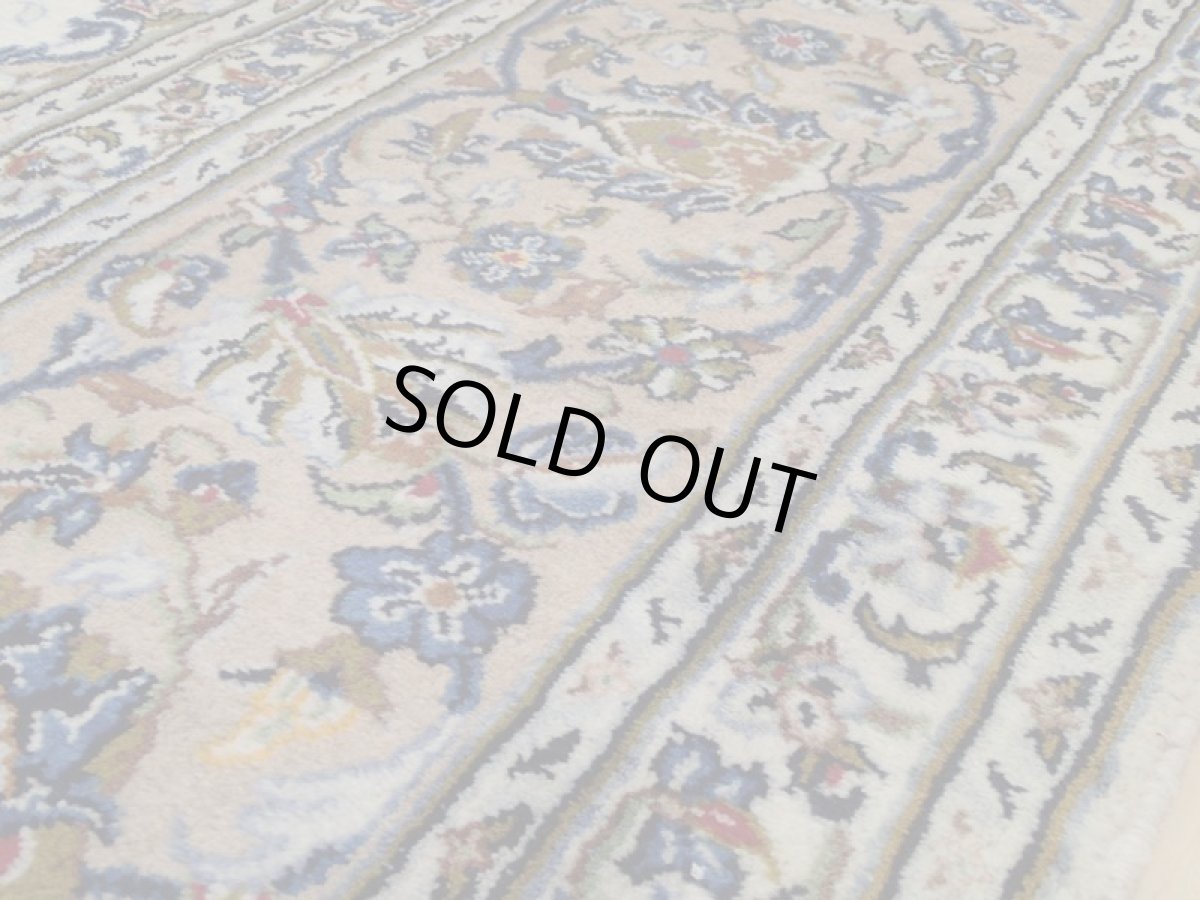 画像12: 良品 ペルシャ 絨毯 カシャーン リビング ダイニング 大判 4m 10畳 3人掛けソファ サイズ  407 x 304 cm z140 肉厚 ウール 手織り トライバル ラグ 天然 敷物 マット カーペット 生成り メダリオン ヴィンテージ ビンテージ (12)