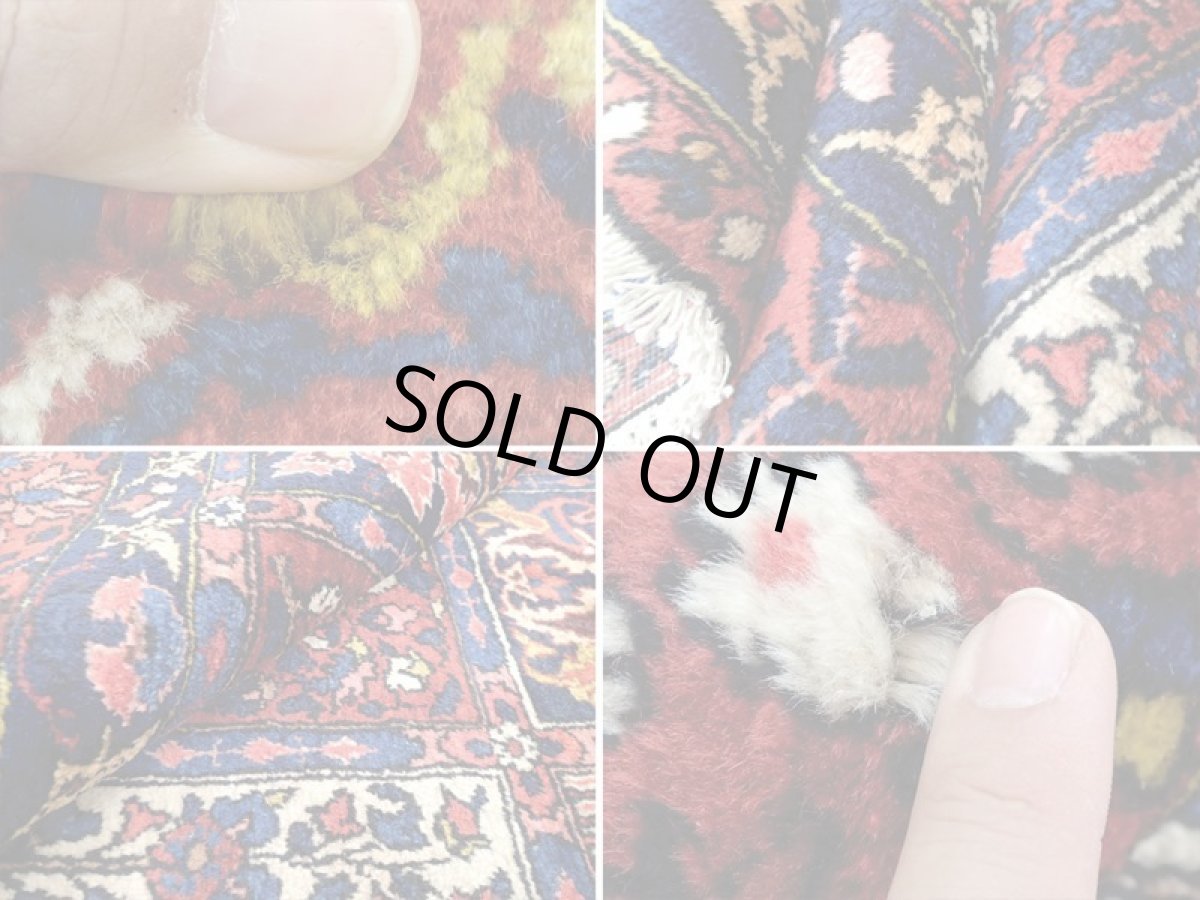 画像18: 良品 経年60年程度 ペルシャ 絨毯 バクティヤリ リビング ダイニング 大判 3m 6畳 3人掛けソファ サイズ 324 x 204 cm 174 天然 草木染 ウール 手織り トライバル ラグ 敷物 マット カーペット へシティ パネル ブロック 柄オールド アンティーク ヴィンテージ ビンテージ (18)