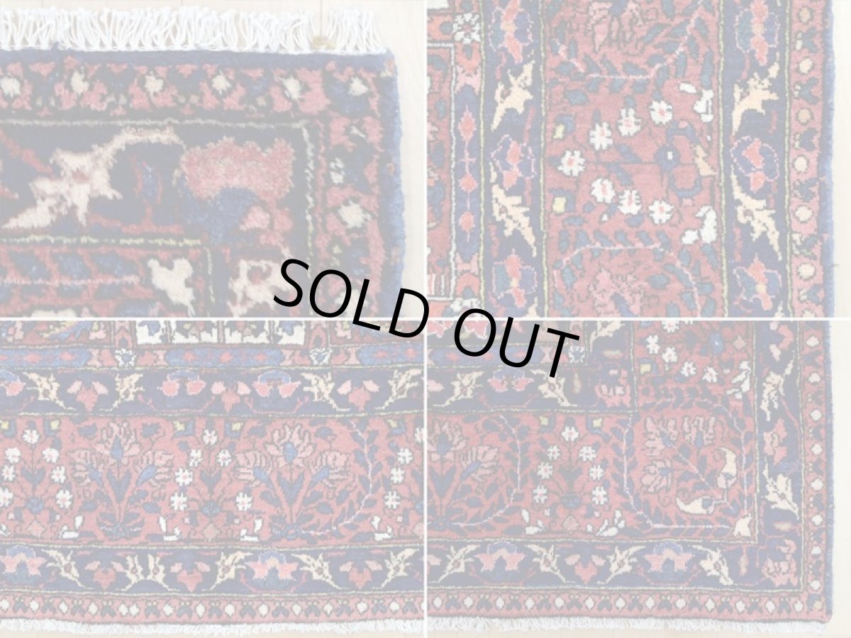 画像19: 良品 経年60年程度 ペルシャ 絨毯 バクティヤリ リビング ダイニング 大判 3m 6畳 3人掛けソファ サイズ 324 x 204 cm 174 天然 草木染 ウール 手織り トライバル ラグ 敷物 マット カーペット へシティ パネル ブロック 柄オールド アンティーク ヴィンテージ ビンテージ (19)