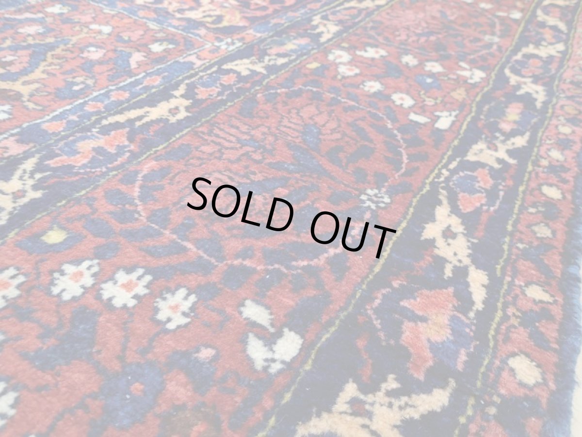 画像13: 良品 経年60年程度 ペルシャ 絨毯 バクティヤリ リビング ダイニング 大判 3m 6畳 3人掛けソファ サイズ 324 x 204 cm 174 天然 草木染 ウール 手織り トライバル ラグ 敷物 マット カーペット へシティ パネル ブロック 柄オールド アンティーク ヴィンテージ ビンテージ (13)