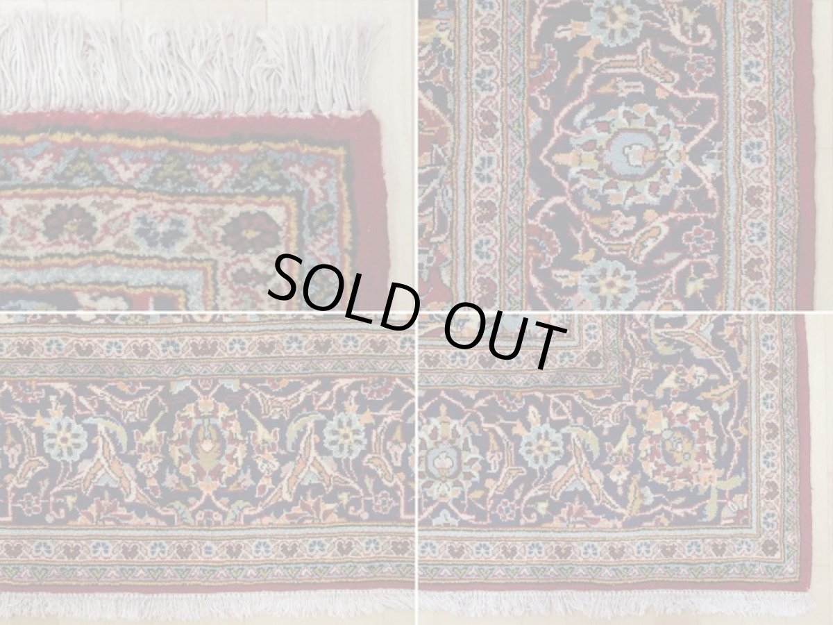 画像19: 良品 ペルシャ 絨毯 カシャーン リビング ダイニング 大判 3.2m 6畳 3人掛けソファ サイズ  322 x 202 cm z154 手織り トライバル ラグ 天然 ウール 敷物 マット カーペット 赤 オレンジ メダリオン ヴィンテージ ビンテージ (19)