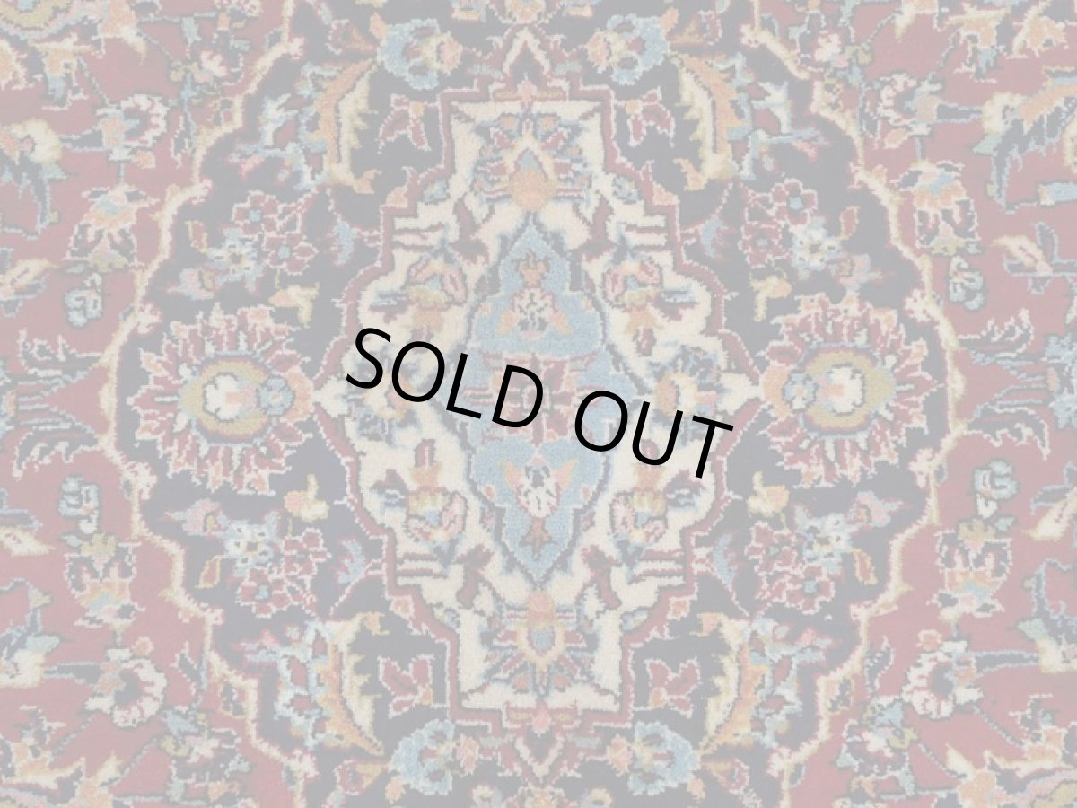 画像12: 良品 ペルシャ 絨毯 カシャーン リビング ダイニング 大判 3.2m 6畳 3人掛けソファ サイズ  322 x 202 cm z154 手織り トライバル ラグ 天然 ウール 敷物 マット カーペット 赤 オレンジ メダリオン ヴィンテージ ビンテージ (12)