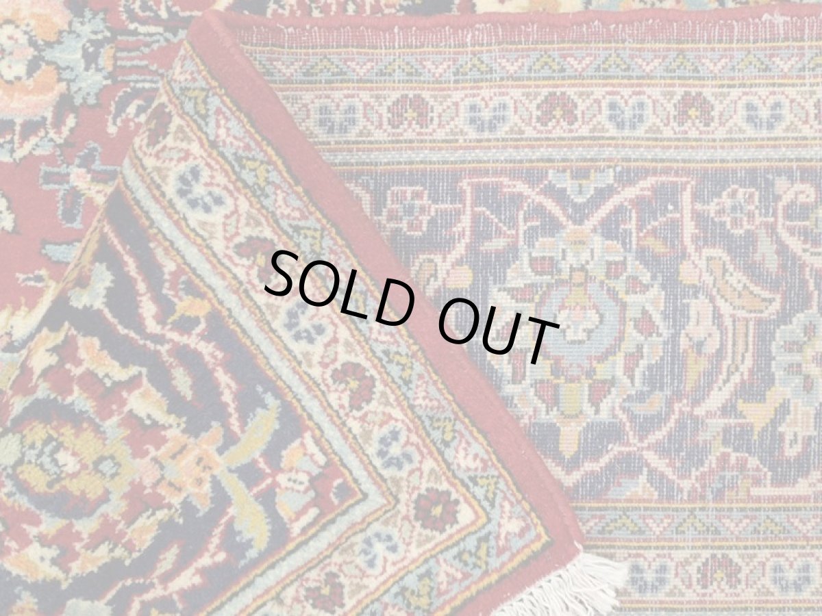 画像14: 良品 ペルシャ 絨毯 カシャーン リビング ダイニング 大判 3.2m 6畳 3人掛けソファ サイズ  322 x 202 cm z154 手織り トライバル ラグ 天然 ウール 敷物 マット カーペット 赤 オレンジ メダリオン ヴィンテージ ビンテージ (14)