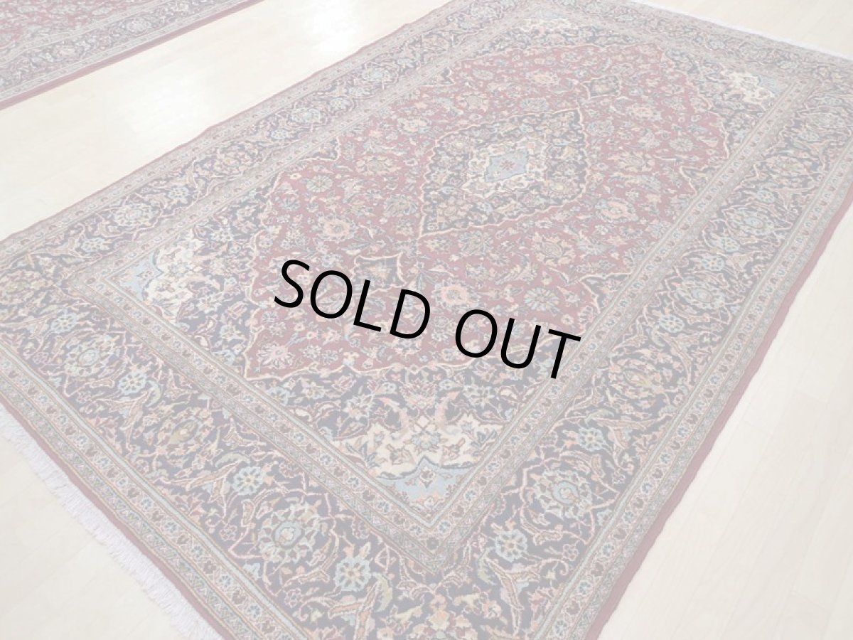 画像4: 良品 ペルシャ 絨毯 カシャーン リビング ダイニング 大判 3.2m 6畳 3人掛けソファ サイズ  322 x 202 cm z154 手織り トライバル ラグ 天然 ウール 敷物 マット カーペット 赤 オレンジ メダリオン ヴィンテージ ビンテージ (4)