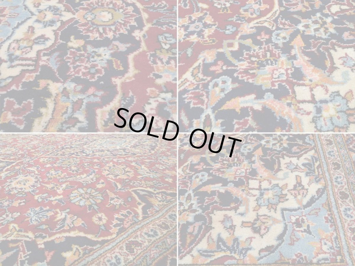 画像17: 良品 ペルシャ 絨毯 カシャーン リビング ダイニング 大判 3.2m 6畳 3人掛けソファ サイズ  322 x 202 cm z154 手織り トライバル ラグ 天然 ウール 敷物 マット カーペット 赤 オレンジ メダリオン ヴィンテージ ビンテージ (17)