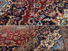 画像17: 良品 ペルシャ 絨毯 カシャーン リビング ダイニング 大判 3.2m 6畳 3人掛けソファ サイズ  322 x 202 cm z154 手織り トライバル ラグ 天然 ウール 敷物 マット カーペット 赤 オレンジ メダリオン ヴィンテージ ビンテージ (17)